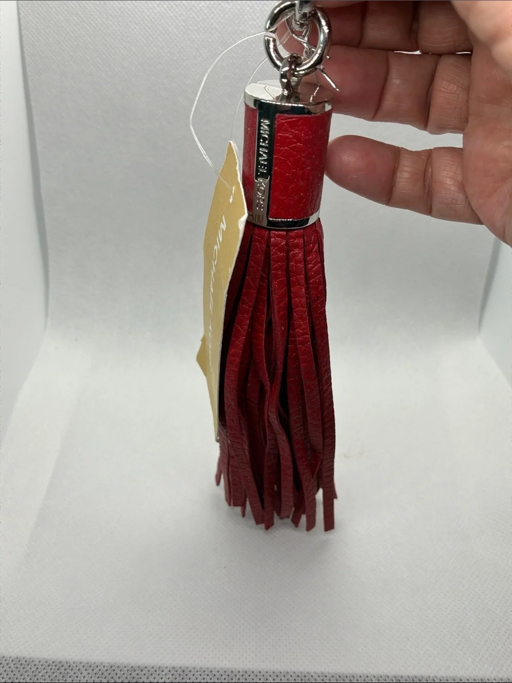 Michael Kors Burgundy Leather Tassel Key & Bag Charm